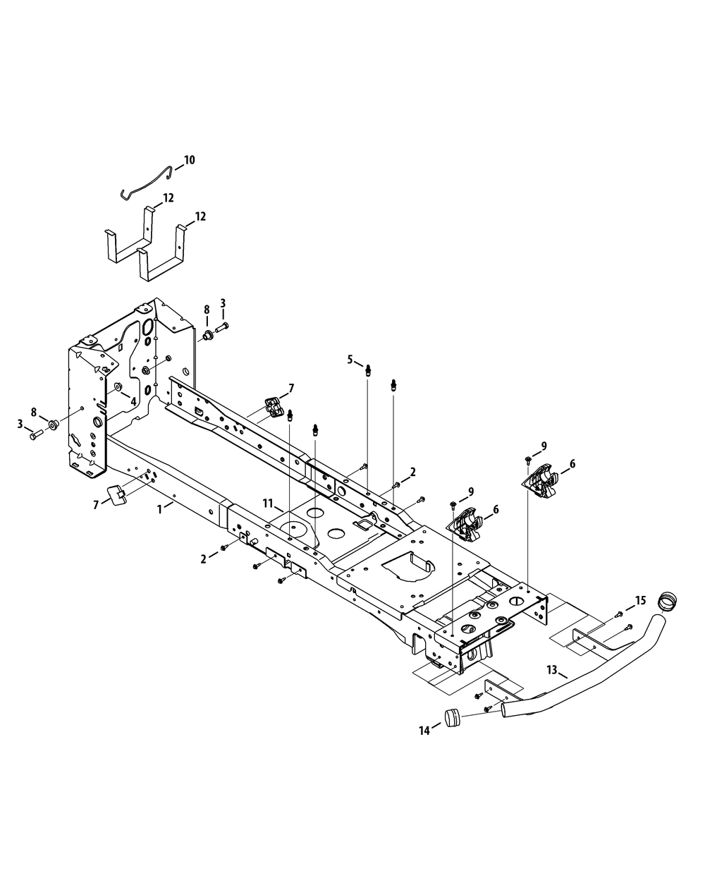 Frame Diagram and Parts List for XT2-LX42KH (13APA1CS010-13WPA1CS010)(2015) Cub Cadet Lawn Tractor